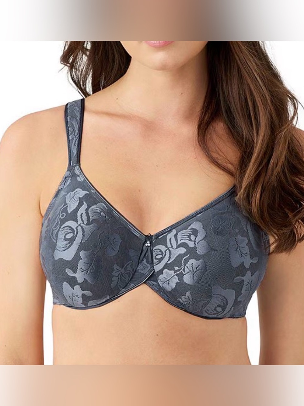Wacoal Awareness Bra 85567 36C Brown Floral Seamless Underwire Full Coverage EUC